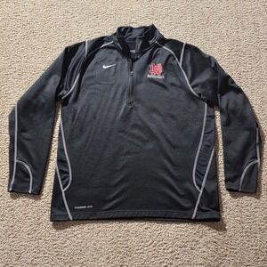 ND Basketball Shirt Mens Large Black Nike Therma Fit Pullover